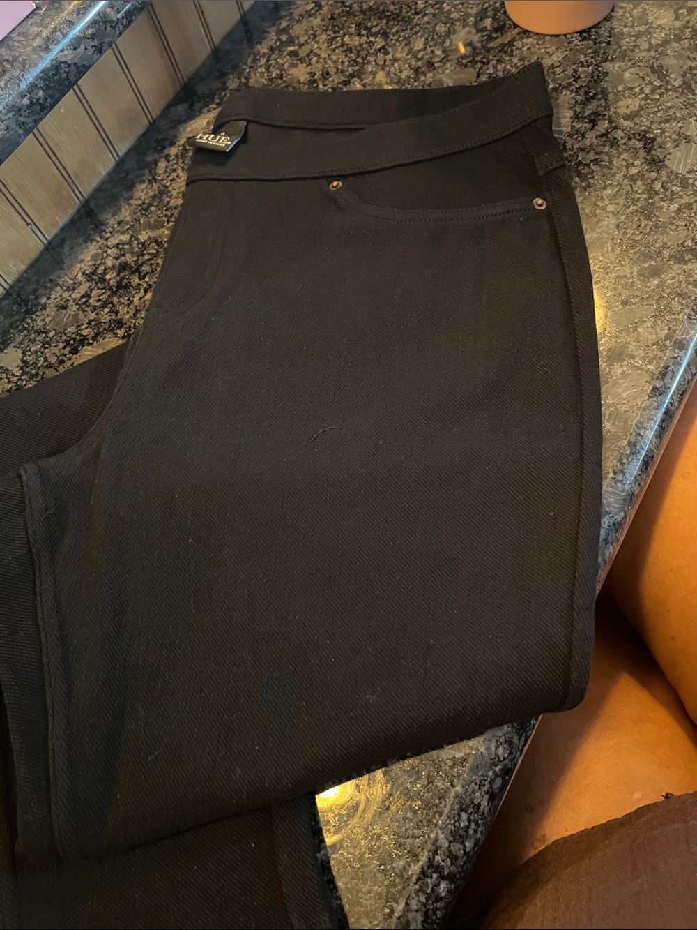 HUE Black Womens Stretch Jean Pants